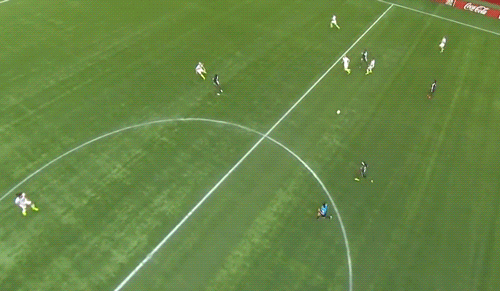 The U.S. midfield out of position.