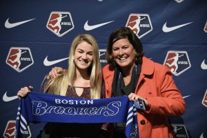 Christen Westphal and Becky Burleigh at the 2016 NWSL Draft