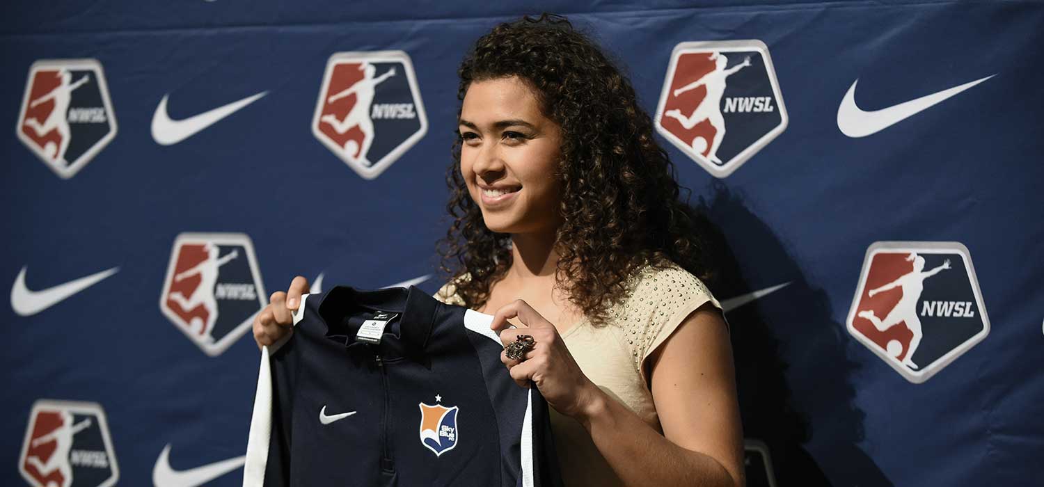 Raquel Rodriguez at the 2016 NWSL College Draft.