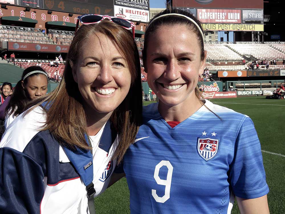 Kick For The Cure founder Andrea Barnett and Heather O'Reilly