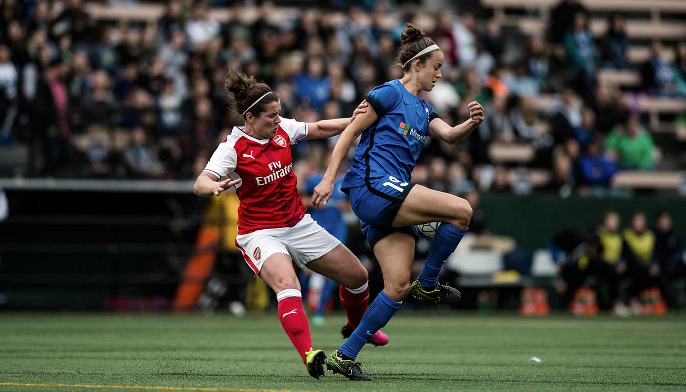 Seattle Reign's Havana Solaun against Arsenal Ladies. (Jane G Photography)