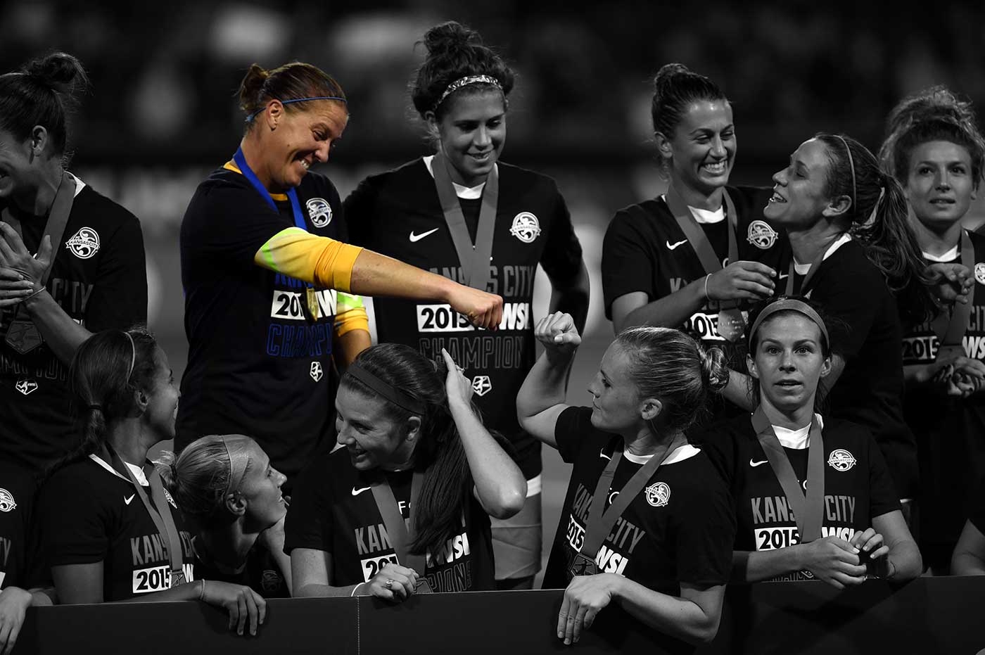 Nicole Barnhart celebrating FC Kansas City's NWSL Championship.