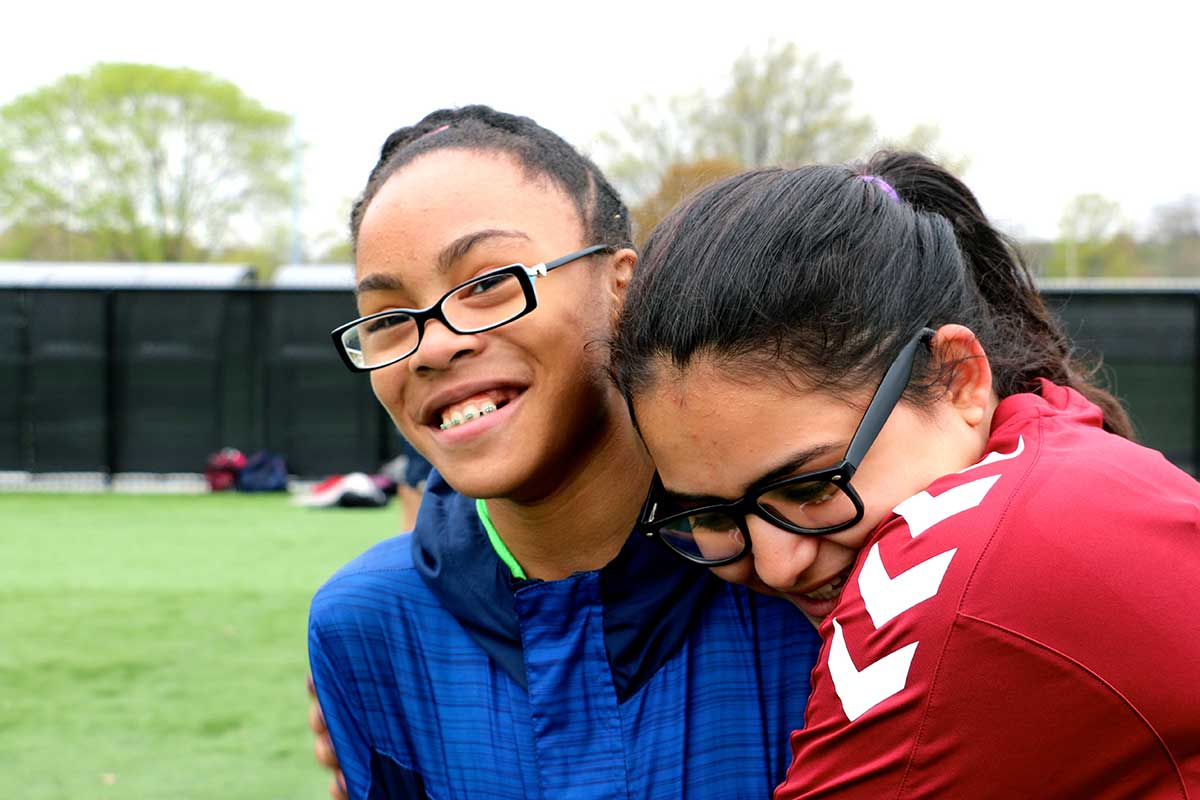 Katherine (right) and Nailah (left) from Umana Middle School. (Rosie White)
