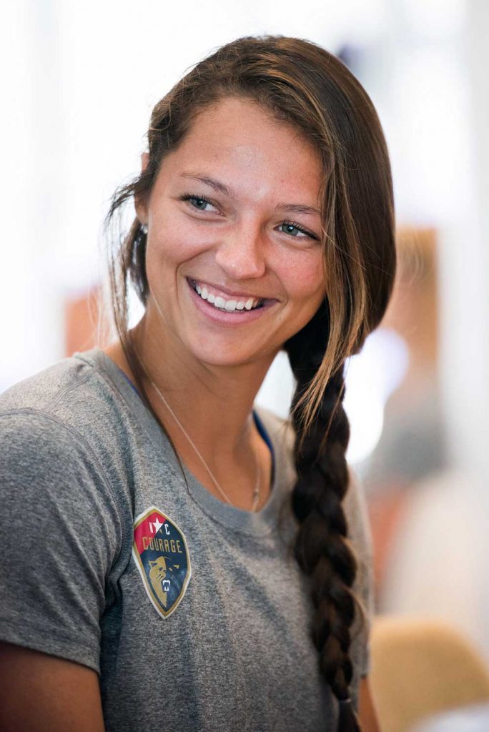 Ashley Hatch during 2017 NWSL Media Day. (Monica Simoes)