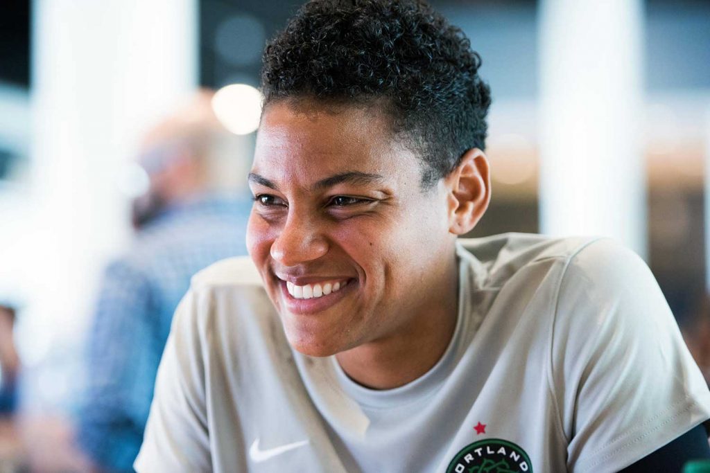 Adrianna Franch during 2017 NWSL Media Day. (Monica Simoes)