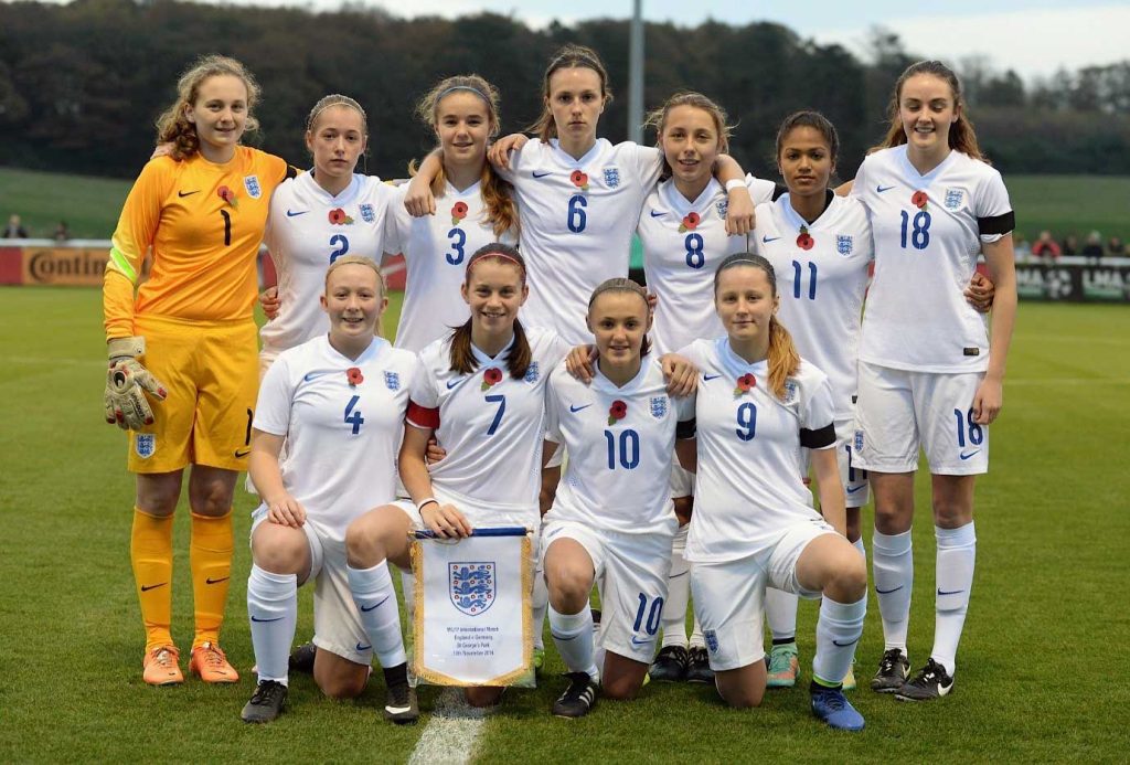 Alessia Russo with the England youth team.