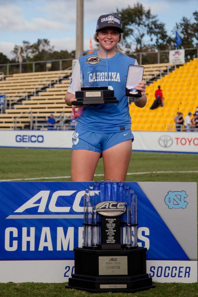 Alessia Russo with trophy while with University of North Carolina. (Alessia Russo)