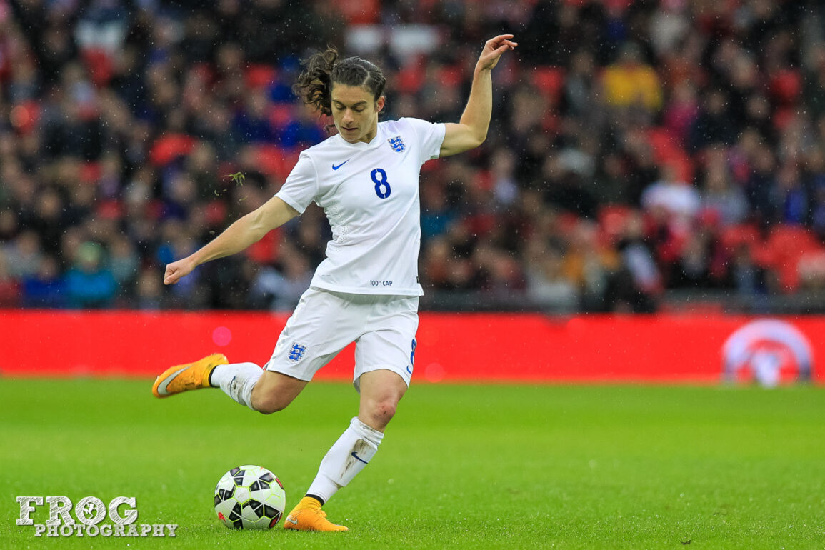 England's Karen Carney on November 23, 2014, at Wembley Stadium.