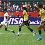 Carli Lloyd in the first half against Colombia.