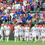 The United States celebrates Carli Lloyd's goal.