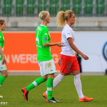 Kheira Hamraoui (PSG) leaves the field after getting a red card in the first leg of one of the semifinals of the 2015 UEFA Women's Champions League.