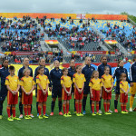 Starting lineup for France against England in the opening match of Group F during the 2015 FIFA Women's World Cup in Canada.