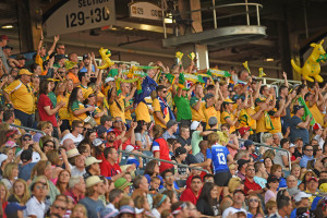 Australian supporters during the Group D match against Nigeria in Winnipeg, Manitoba.