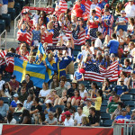 Supporters of Sweden and the USA.