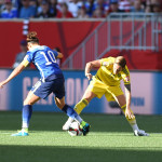 USA's Carli Lloyd and Sweden's Sweden's Therese Sjögran.