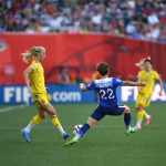 Sweden's Sofia Jakobsson and USA's Meghan Klingenberg.