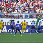 Sweden's Hedvig Lindahl makes a save.