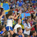 Swedish fans during the Group D match between the United States and Sweden.