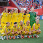 Sweden's starting lineup against the United States in a Group D match at the 2015 FIFA Women's World Cup.