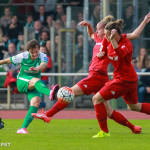 Maren Wallenhorst gets a shot off for SV Werder Bremen.
