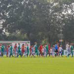 SV Werder Bremen vs FC Bayern Munich walking out.