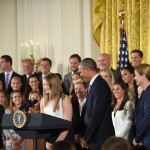 Ayla, 13 years old, introducing the President. Ayla's awesome letter to the President stated her brother didn't think girls were good at soccer. Join us in sticking out our tongues at Ayla's brother.