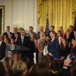 President Obama greets the U.S. Women's National Team at the White House.