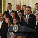 When presidents meet: President of U.S. Soccer Sunil Gulati and President Obama.