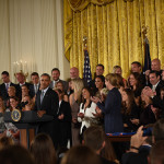 President Obama honors the U.S. Women's National Team at the White House on October 27, 2015.