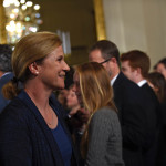 U.S. Women's National Team head coach Jill Ellis at the White House, where the team was honored for its 2015 World Cup win.