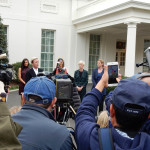 Abby Wambach, Christen Press, Carli Lloyd, Megan Rapinoe, and head coach Jill Ellis meet the press.