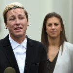 Abby Wambach addressing the media at the White House after President Obama honored the U.S. Women's National Team for winning the 2015 World Cup.