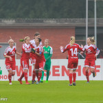 FFC Frankfurt celebrates Bartusiak's goal off a penalty kick.