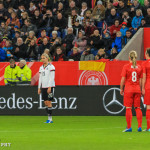 Lena Goeßling (GER) prepares for a free kick.