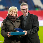 Silvia Neid is honored for her more than 100 appearances as a player for Germany.