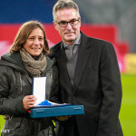 Sandra Smisek is honored for her 133 caps for Germany.