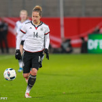 Germany's Babett Peter on the ball.