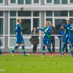 Wolfsburg celebrates its second goal.