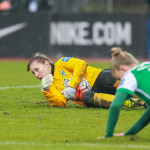 Jennifer Martens (WB) makes a save.