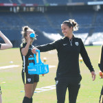 Always helpful, Carli Lloyd during practice.