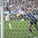 Christen Press tests Emma Byrne.