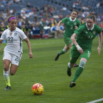 Mallory Pugh on the ball and Jessica Gleeson (14).