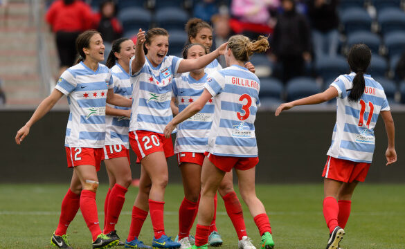 chicago red stars goal celebration by Daniel Bartel