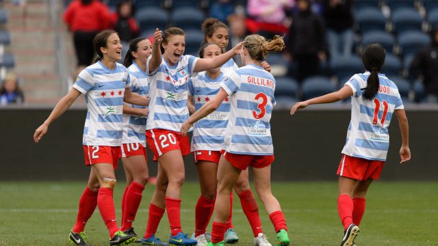 chicago red stars goal celebration by Daniel Bartel