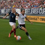 Eugénie Le Sommer (9) and Sara Doorsoun (24).