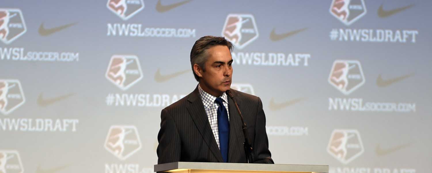 Jeff Plush at the 2016 NWSL College Draft