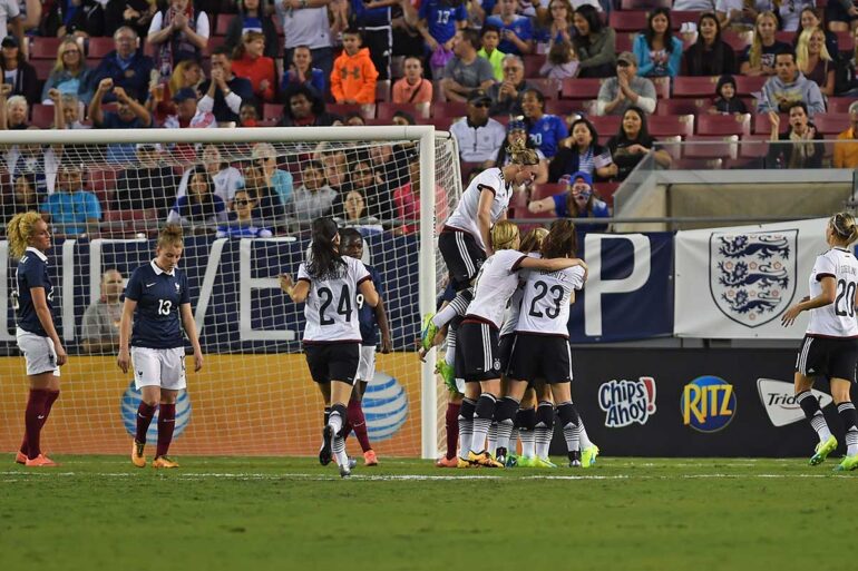 Germany celebrates Maier's game-winning goal.