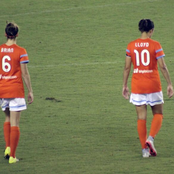 Morgan Brian and Carli Lloyd for the Houston Dash. (Victor Araiza)