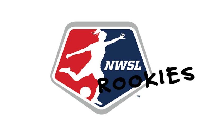 NWSL logo with rookies on it