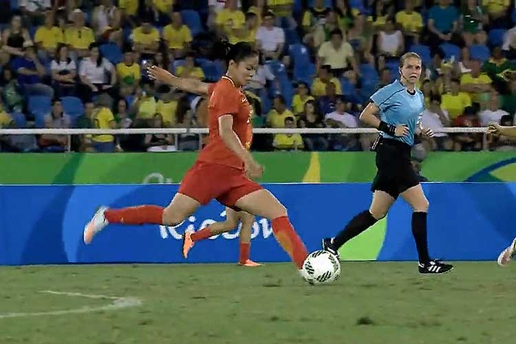 Screen shot of China's Tan Ruyin.